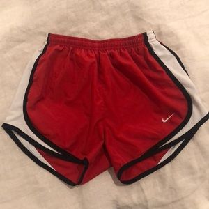 Red Nike gym shorts
